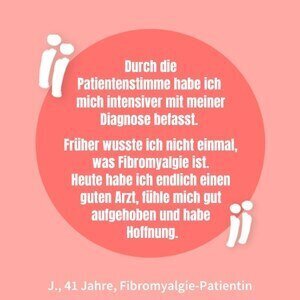 Zitat einer Fibromyalgie-Patientin, die durch die Patientenstimme neue Hoffnung gefunden hat