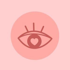 ein Auge mit einem Herz in der Pupille